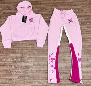 เสื้อฮู้ดผ้าคอตตอนผ้าเฟรนช์เทอร์รี่ทรงหลวมโอเวอร์ไซส์ทรงบ็อกซี่มีซิปมีฮู้ดและกางเกงวอร์มชุดจ็อกเกอร์ของผู้ชาย - Product Image 6