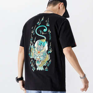 Camiseta bordada de alta calidad para hombre 2025 Slip Summer con diseños de bordado personalizados Camisetas Premium de algodón 100% para hombre OEM - Product Image 3