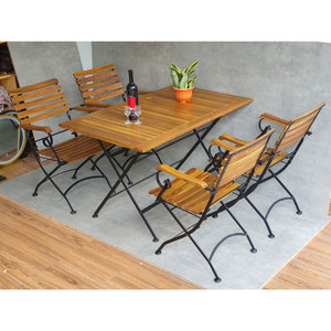 Modern Design Outdoor <b>Foldable</b> <b>Table</b> Set (120x75cm) and 4 Chairs CBCF288 - Product Image 5