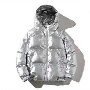 <b>Hooded</b> Heavy Designer Puff <b>Padded</b> Coat Oversized Men's Down Winter Black Custom Men Shiny Puffer <b>Jacket</b> - Product Image 3