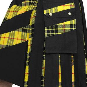 Kilts pour hommes, design moderne hybride en coton noir et en tissu écossais Macleod of Lewis à rayures croisées - Product Image 6