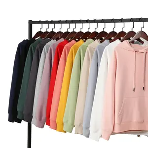 Sweat à capuche vierge Logo brodé personnalisé pour homme Sweat à capuche épais unisexe surdimensionné avec impression bouffante - Product Image 4