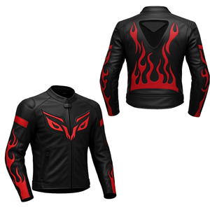 เสื้อแจ็กเก็ตแข่งรถมอเตอร์ไซค์สีแดงเสื้อแจ็กเก็ตหนังจิงโจ้หนังวัวสไตล์วินเทจฤดูหนาวเสื้อบอมเบอร์ผ้าใบป้องกันถอดออกได้ - Product Image 1