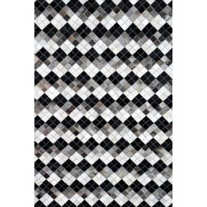 Tapis rectangulaire en cuir de vachette à poils, fait main, patchwork abstrait, pour salon, chambre, couloir - Product Image 5