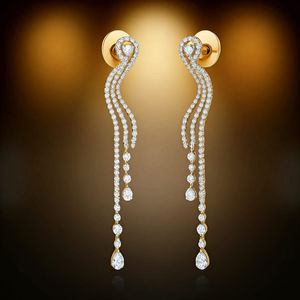 Pendientes de diamantes cultivados en laboratorio de oro de 14 quilates al por mayor joyería fina clásica de alta calidad para mujer joyería de boda personalizada - Product Image 1