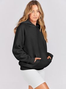 Sudaderas de gran tamaño para mujer de alta calidad, sudaderas con capucha de lana, camisas de manga larga, Jersey, ropa de otoño con bolsillos - Product Image 3