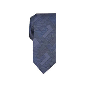 Alfani Men's Navy Slim Abstract Geometric <b>Tie</b> Microfiber Custom Floral Print Formal Business Size Regular Gift Box Packaging - Product Image 1