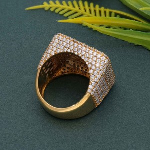 18K Yellow Gold Moissanite <b>Rings</b> 925 Sterling <b>Silver</b> Customized Hiphop VVS Moissanite Baguette Cut Diamond <b>Ring</b> for <b>Men</b> Women - Product Image 3