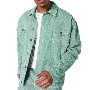 100 % Cotton for Men Breathable <b>Denim</b> Jackets Custom Design and Fabric Button up New Designs Loose Casual <b>Denim</b> Jacket for Men - Product Image 1