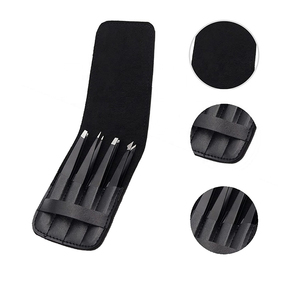 Usine directe en gros marque privée durable en acier inoxydable manuel réutilisable pointu ensemble de pinces à sourcils certifié CE - Product Image 3