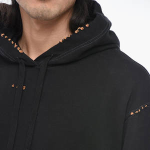 Sudaderas con capucha de lana para hombre de alta calidad 100% algodón personalizado Pull Over bordado patrón sólido para invierno - Product Image 3