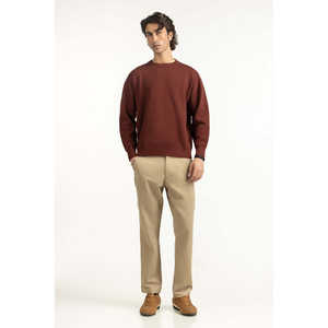 Pull en coton 100 % pour homme, coupe classique, fermeture éclair, motif logo imprimé, décoration rayée, pour le printemps et l'automne, MN-SWT-WS25-072 - Product Image 3