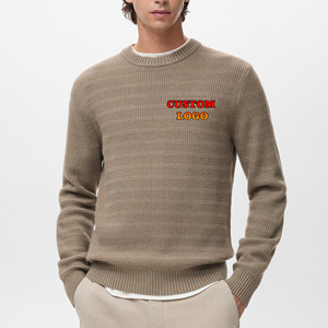 Suéteres de punto de estilo de otoño a la moda para hombre, suéter de punto de gofre de algodón 100%, ropa informal de invierno, suéteres cálidos de hip hop para hombre - Product Image 1