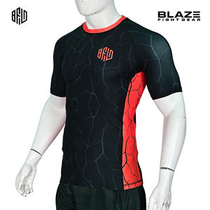 Rashguard bjj personnalisé gymwear & fitness imprimé pour la fabrication design haif sleeve mma rashguard pour hommes - Product Image 2