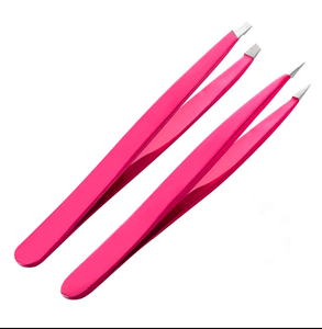 Pinzas de Depilar de Acero Inoxidable de Alta Calidad, Color Rosa, Personalizadas con Marca Privada, Puntas Inclinadas para Eliminar Pelos Encarnados y Desgarros - Product Image 1