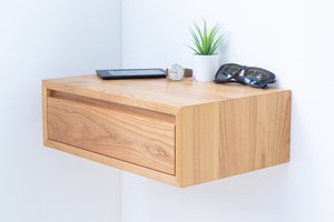 Hot Selling Solid Walnut Floating Nightstand Handmade <b>Wall</b> <b>Mounted</b> Hanging Furniture for Bedroom Dining Bathroom Hall Home Use - Product Image 6