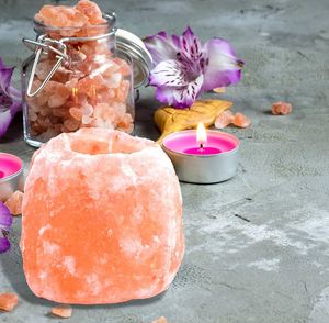Portavelas de cristal natural auténtico, diseño elegante hecho a mano para Bodas de spa y decoración del hogar - Product Image 1