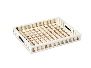 Plateau de service carré en bois et résine, fait main, avec incrustations de os fantaisie, de haute qualité, pour la maison, le café, le thé, les aliments, inspiré de l'Inde - Product Image 2