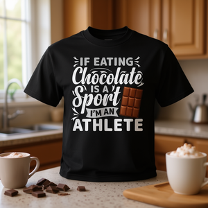 T-shirt d'athlète : Si manger du chocolat était un sport, je serais un champion - T-shirt promotionnel - Product Image 3