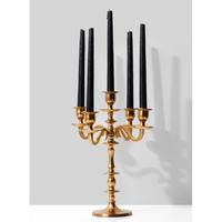 Candelabre Shah Gold Métallique Classique Élégant à Cinq Bras, Fait Main, Grand Format, pour Centres de Table Maison et Mariage, avec Taille Personnalisable