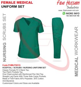 Uniformes antibactériens Ensemble de gommage Haut médical et pantalon Uniforme d'allaitement hospitalier Femmes en polyester et coton pour femmes - Product Image 6