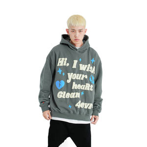 High Quality Custom 3D Puff Printing logo Pullover USA Size 100% Cotton Plain DTG Print 300 Gsm <b>Men's</b> Sweatshirt <b>Hoodies</b> - Product Image 1