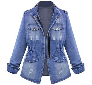 Veste en jean de style vintage pour femmes, design décontracté et élégant avec propre logo, haute qualité, durable, prix raisonnable. - Product Image 3