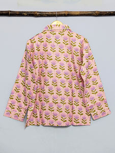 Pijama de Verano para Mujer de Alta Calidad, Informal, Floral, de Algodón Tejido |   Conjunto de Top y Pijama |   Ropa de Dormir Cómoda de Calidad de Exportación - Product Image 5