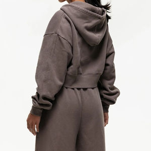 100% Custom Cotton Fleece Winter <b>Women's</b> <b>Tracksuit</b> Set Stylish Hoodie Jogger Pants Solid Eco-Friendly Soft Breathable Fabric - Product Image 4