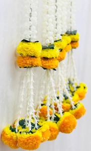 Corde de souci artificielle Mogra pour décoration Diwali Cordes de décoration murale faites à la main Fleurs moelleuses Marigold avec décor de festival - Product Image 4