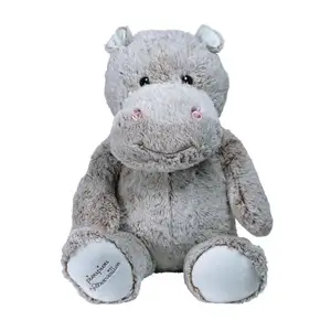 Leo the hippo 80cm - Made in France - French giant plush toy - Grey