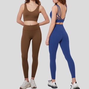 Ensemble de Yoga taille haute mince course sport beauté dos Fitness costume serré Yoga ensemble 2 pièces en gros vêtements d'été grandes tailles - Product Image 1