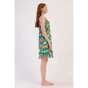 KADIN P.SUPREM GENIS ASKILI BIBILALI ETEGI OVAL TUNIK - เยซิล - เยซิล - Product Image 2