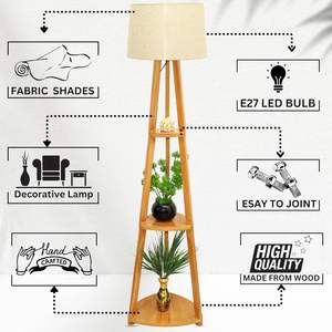 Lampe de sol en bois électrique, abat-jour en bois, lampe de nuit portable, élégante pour la décoration de la chambre à coucher, du salon, vente en gros - Product Image 4