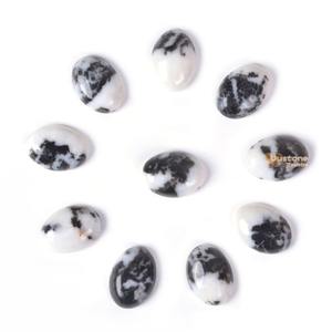 Gemas Grandes, Cabujón de Piedra Preciosa de Jaspe Zebra Natural de 18 mm, Corte Ovalado, de Rajastán - Product Image 1