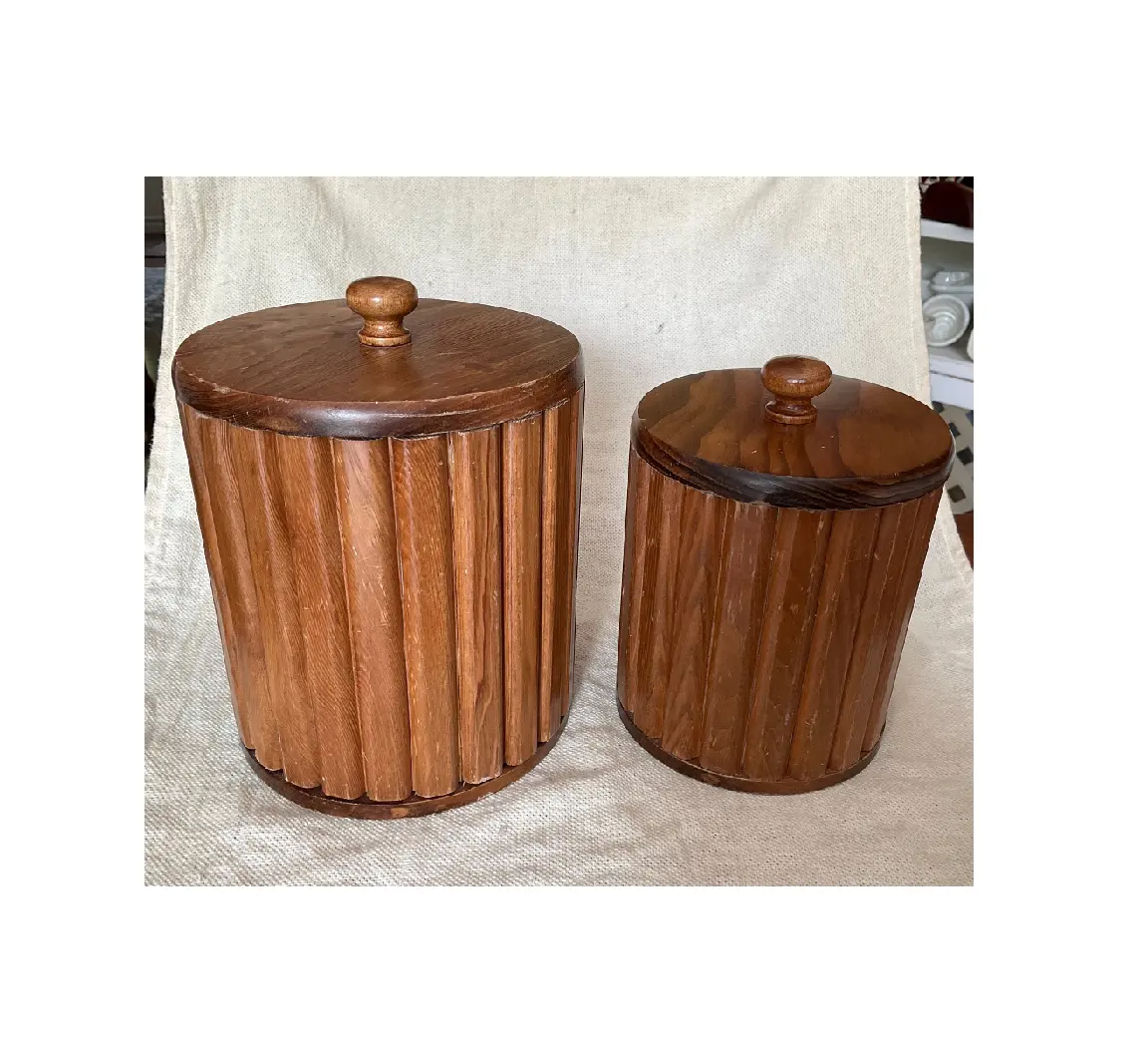 Wholesale Factory Price Wood Ice Bucket different size double wall with lid Traditional Design Custom Logo Ice Bucket