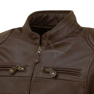 Dernières tendances en matière de vestes de moto pour hommes en cuir respirant de haute qualité fabriquées au Pakistan, manches longues, couleurs personnalisées, logo OEM - Product Image 4