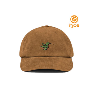 Gorras de pana ajustables de 6 paneles de alta calidad con logotipo de bordado 2D personalizado Sombreros de papá de ajuste diario Fabricación de sombreros ODM Vietnam - Product Image 5