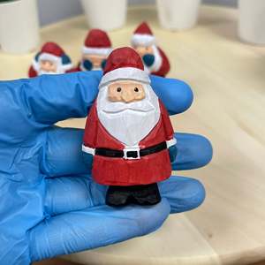 YEEYAYA 4 pezzi di legno scultura Santa set intagliato a mano in legno babbo natale figurina per la decorazione della casa e regalo di natale - Product Image 1