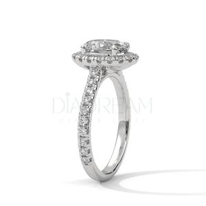 Meilleure qualité Leb Grown Original bague en diamant coupe ovale Halo Solitaire bague de fiançailles en argent Sterling 925 cadeau de fête de mariage - Product Image 5