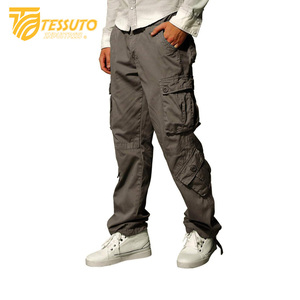 Pantalones cargo de algodón 100% de alta calidad para hombre, pantalones largos para exteriores, estilo deportivo informal táctico, liso, teñido, de lana media, bajo MOQ - Product Image 3