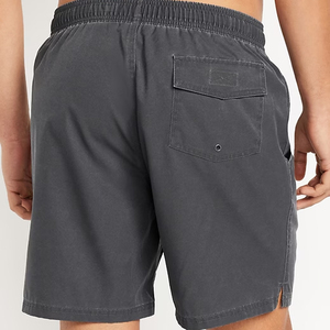 Shorts Bermuda en Coton Brodé pour Hommes, Décontractés, avec Cordon de Serrage et Logo sur le Devant, Gris - Product Image 6