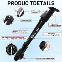 Pompe à air pour vélo BUCKLOS haute pression 400 Psi avec manomètre pour fourche et amortisseur de suspension arrière VTT
