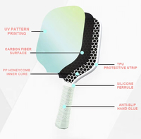 Paleta de Pickleball de Diseño Moderno de 16 mm, con Núcleo de Panal de PP y Superficie de Fibra de Vidrio, Ideal para Principiantes