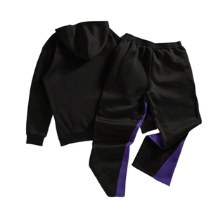 Sweat à capuche personnalisé 100% coton polaire épais lourd 400gsm personnalisé sérigraphie Logo Flare pantalon survêtements ensemble pour hommes - Product Image 3