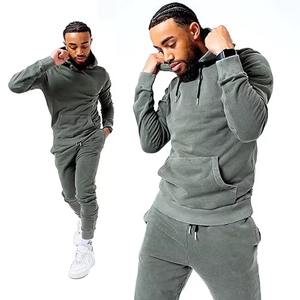 Survêtements pour hommes 100% coton de style nouveau, respirants et de haute qualité, deux pièces, coupe ajustée, sweat-shirt et pantalon de survêtement pour l'hiver - Product Image 1