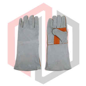 Guantes de Soldadura Grises Reforzados Resistentes al Calor, de Cuero para Bomberos, Antiestáticos, para Soldadura MIG, TIG, Stick, Chimenea, Resistentes a Desgarros, 11 oz, Tejidos - Product Image 1