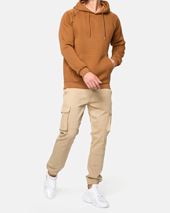 Pulls à capuche personnalisés pour hommes 100% Tenue décontractée de qualité thermique en coton avec sérigraphie brodée personnalisée - Product Image 3