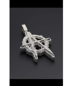 Pendentif personnalisé en forme de lettre A avec diamants VVS et émail, brillant et glacé, pour soirée, hip-hop, bijoux en argent, cadeau pour lui - Product Image 1
