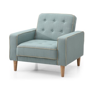 Sillón Individual Cuadrado GSD68008, Cómodo y Reclinable, Tapizado en Cuero Genuino y Tela Multicolor, para Hogar u Oficina - Product Image 1